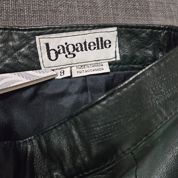 Bagatelle Vintage Hunter Green Leather Skirt Size Vintage 8 - Picture 11 of 13